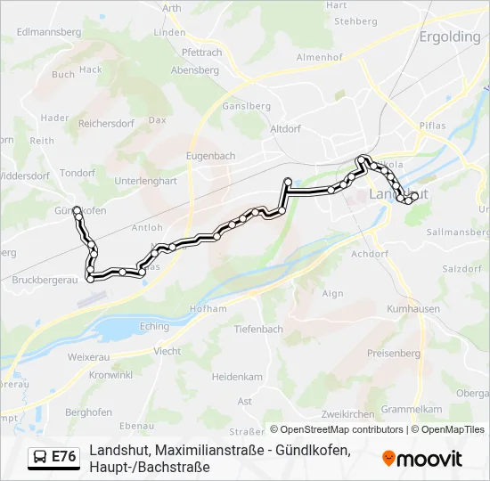 E76 Bus Line Map