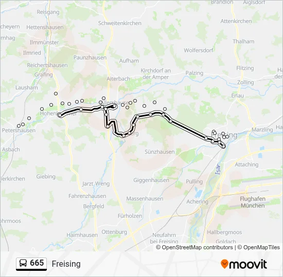 665 Route: Fahrpläne, Haltestellen & Karten - Freising (Aktualisiert)