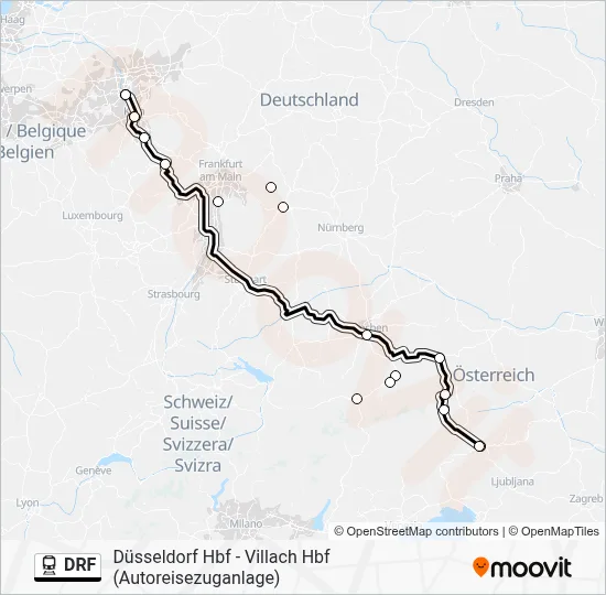 Bahnlinie DRF Karte