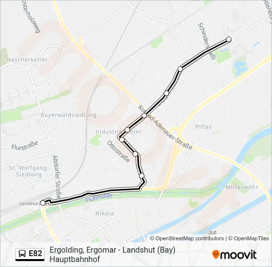 E82 Bus Line Map