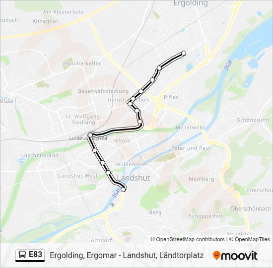 E83 Bus Line Map