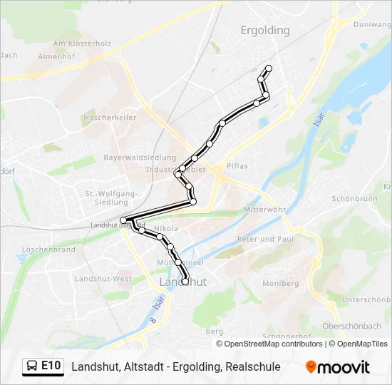 E10 Bus Line Map