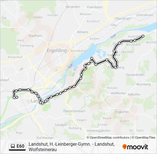 E60 Bus Line Map