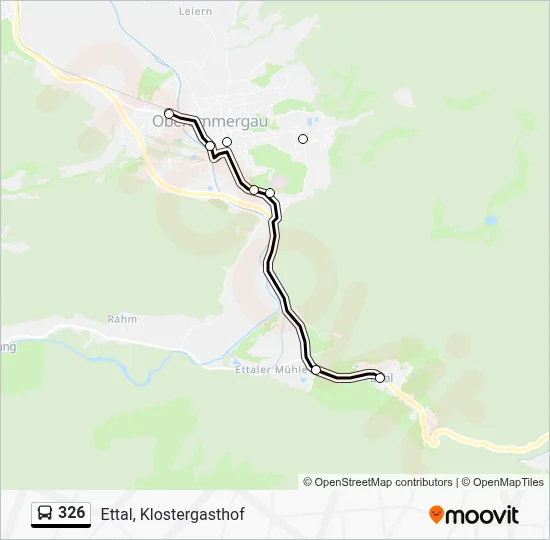 326 Route: Fahrpläne, Haltestellen & Karten - Ettal, Klostergasthof ...