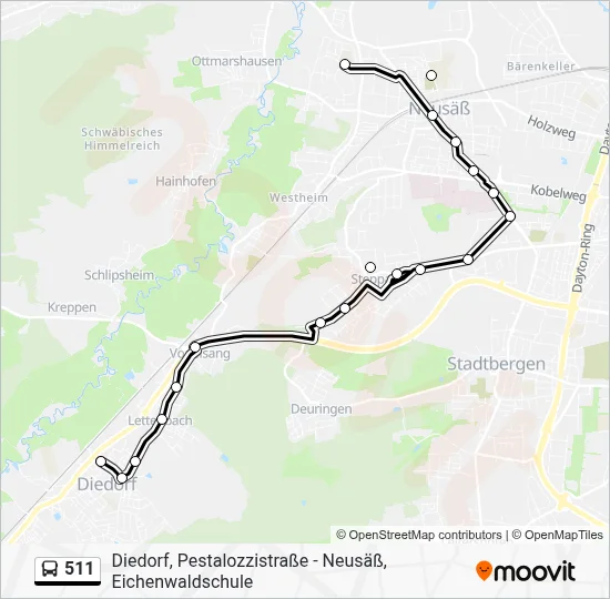511 Bus Line Map
