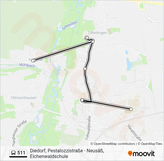511 Bus Line Map