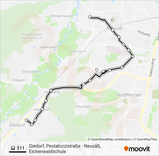 511 Bus Line Map