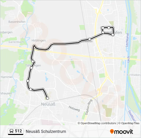 512 Bus Line Map