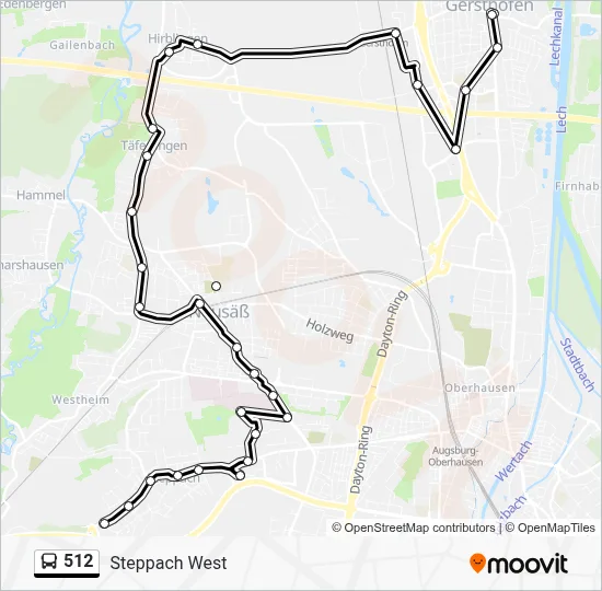 512 Bus Line Map