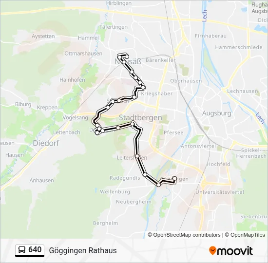 640 Bus Line Map