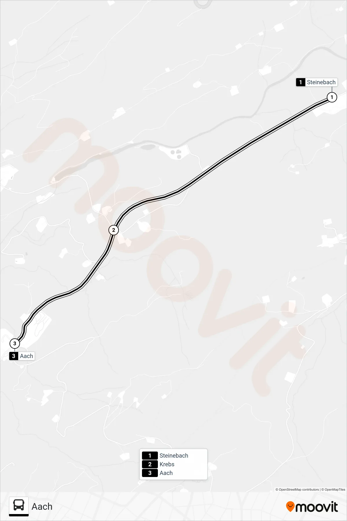 85709829 bus Line (Aach) route and stops on a map