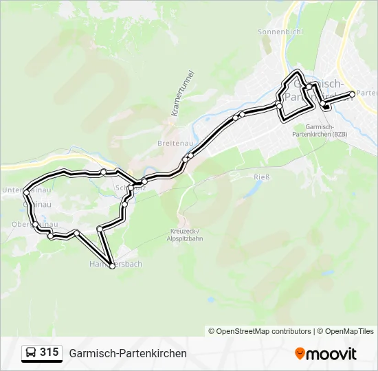 315 Route - Partenkirchen, Rathaus - Garmisch-Partenkirchen: Fahrpläne ...
