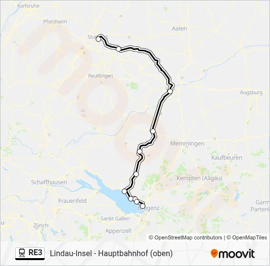 RE3 Train Line Map