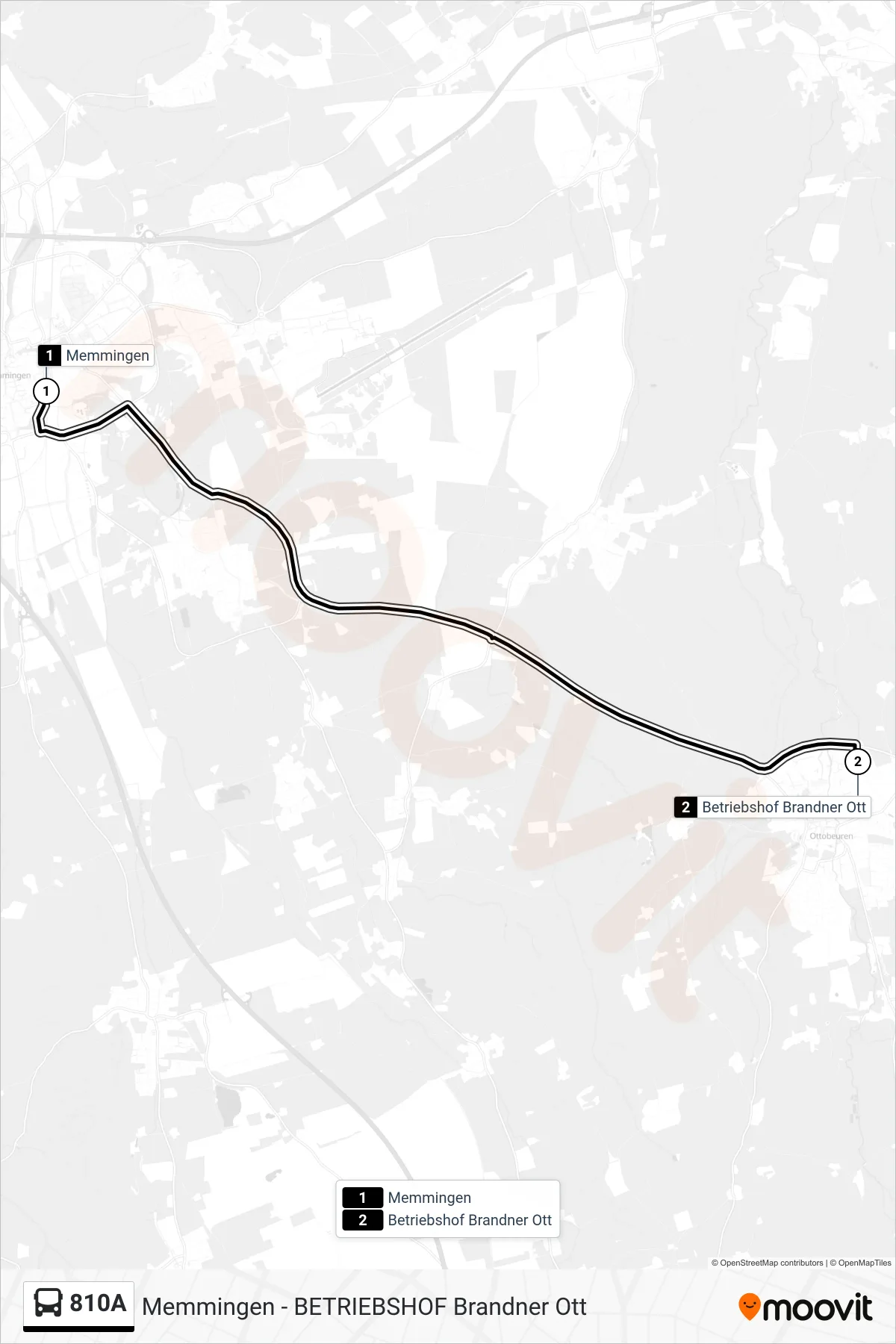 Linie 810A (Bus) Richtung Bbs Einrückfahrt: Route und Haltestellen auf der Karte