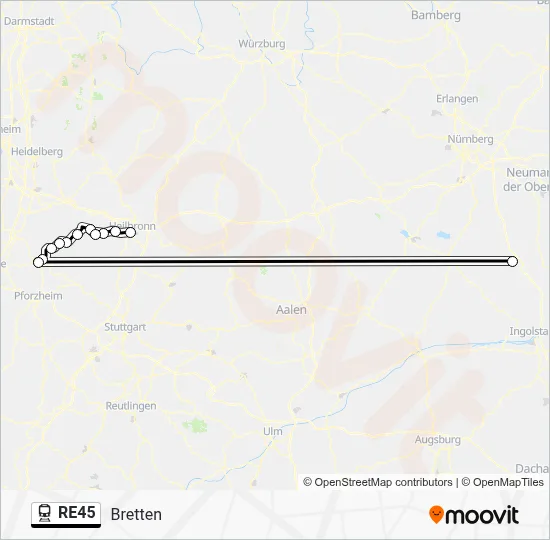RE45 Train Line Map
