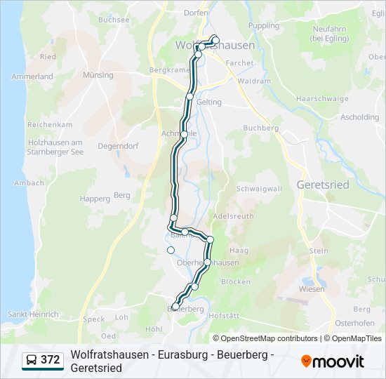 Buslinie 372 Karte