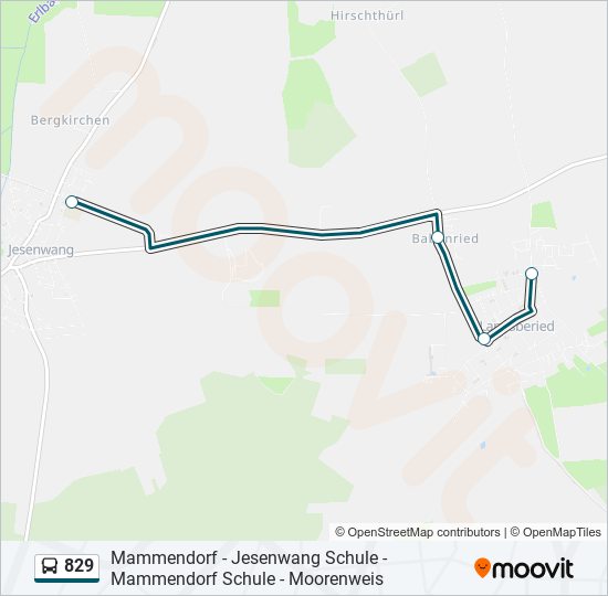 Автобус 829: карта маршрута