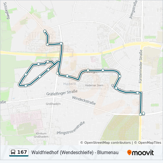 Bus 167 Route Map 167 Route: Schedules, Stops & Maps - Waldfriedhof (Updated)