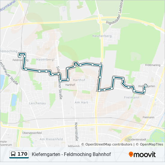 Bus 170 Route Map 170 Route: Schedules, Stops & Maps - Feldmoching Bf. (Updated)