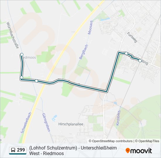 Автобус 299: карта маршрута