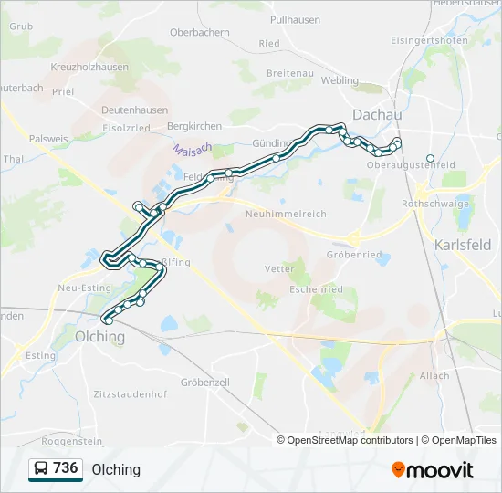 736 Bus Line Map