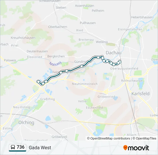 736 Bus Line Map
