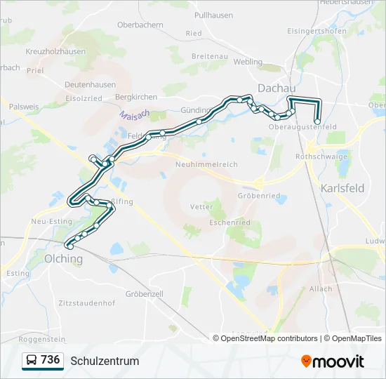 736 Bus Line Map