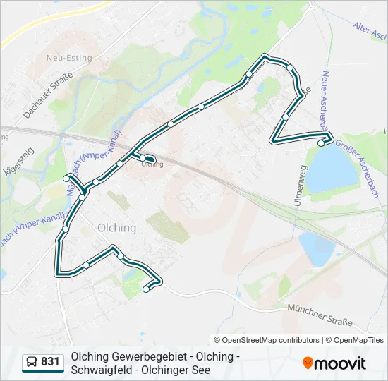831 Bus Line Map