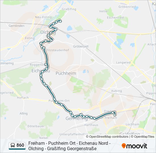 860 bus Line Map