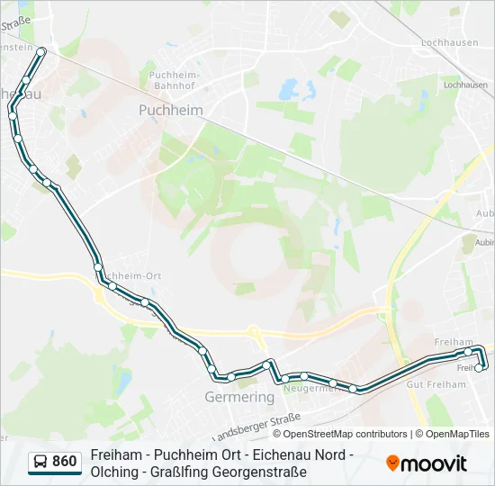860 Bus Line Map