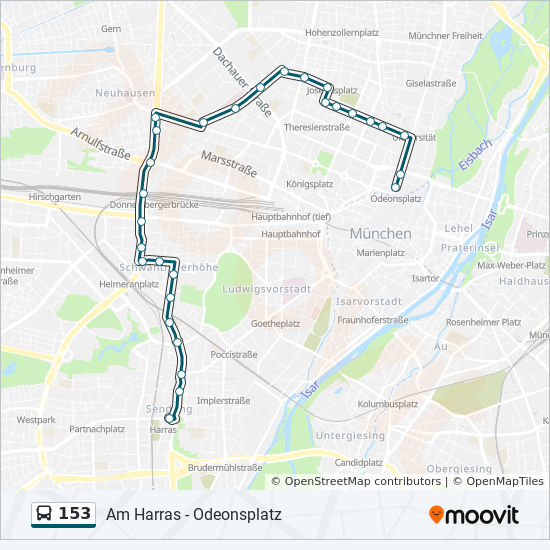 Bus 153 Route Map 153 Route: Schedules, Stops & Maps - Donnersbergerbrücke (Updated)