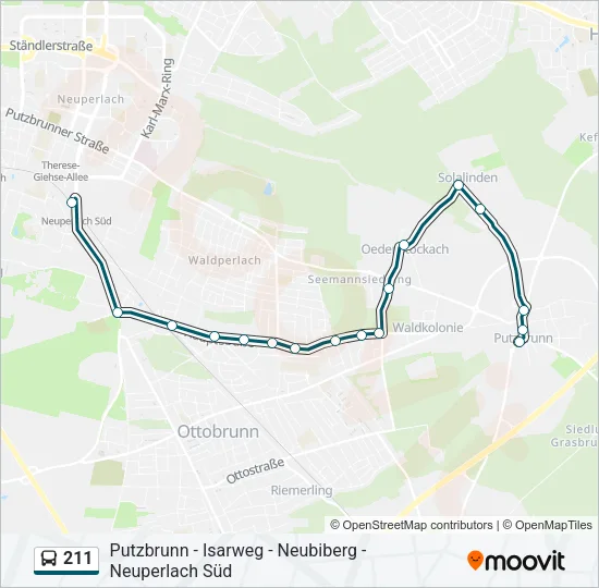 211 Bus Line Map