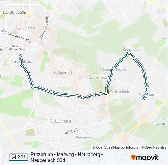 211 Bus Line Map
