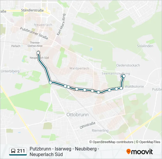 211 Bus Line Map