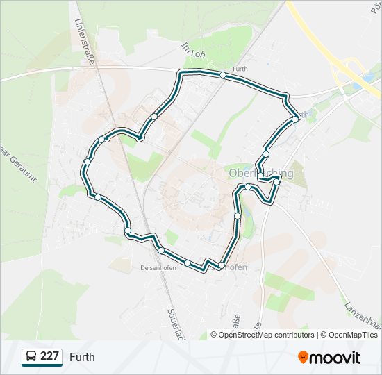 227 bus Line Map