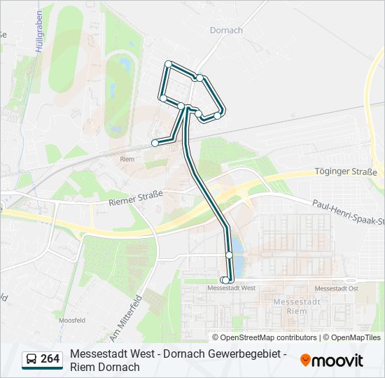 264 bus Line Map