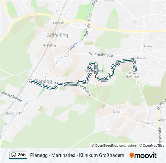 266 bus Line Map