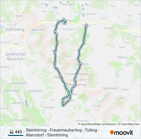 443 Bus Line Map