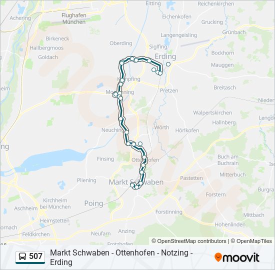 507 bus Line Map