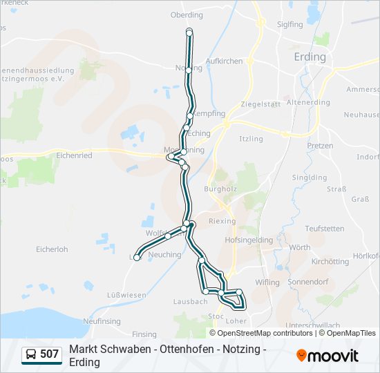 507 bus Line Map