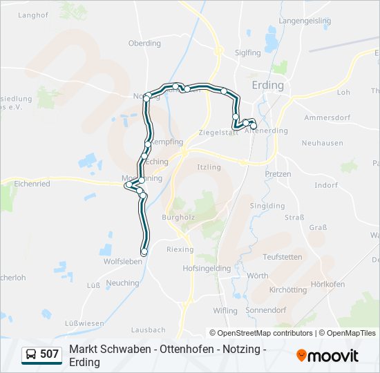 507 bus Line Map