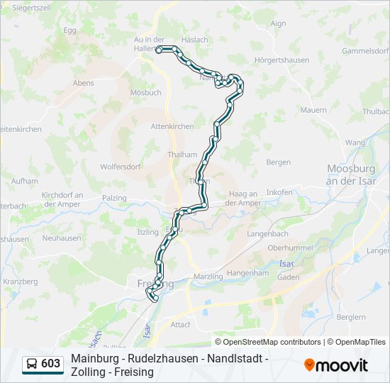 603 bus Line Map