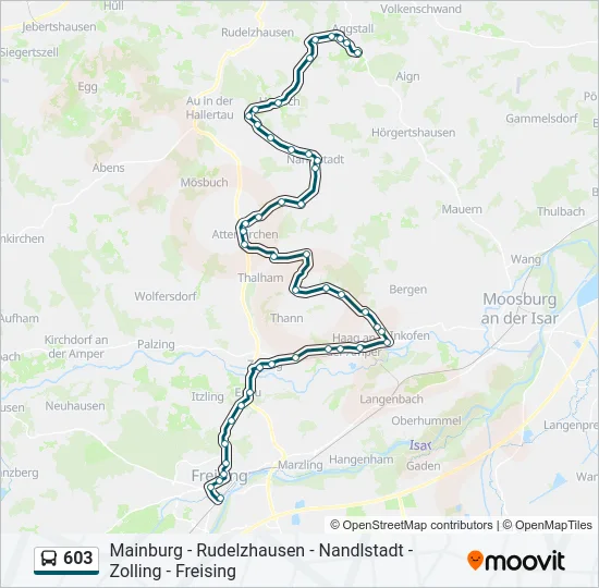 603 Bus Line Map