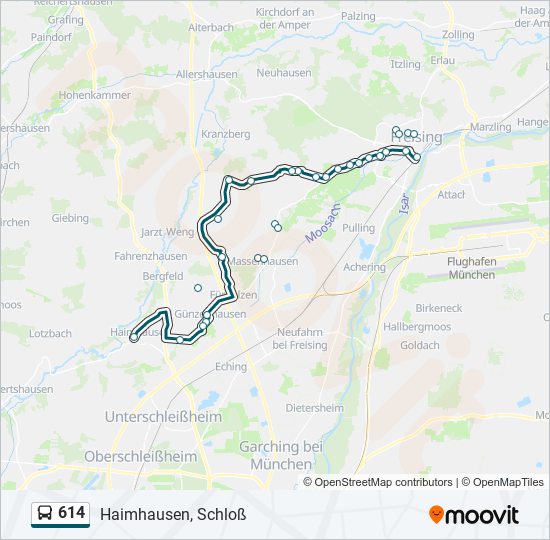 Автобус 614: карта маршрута