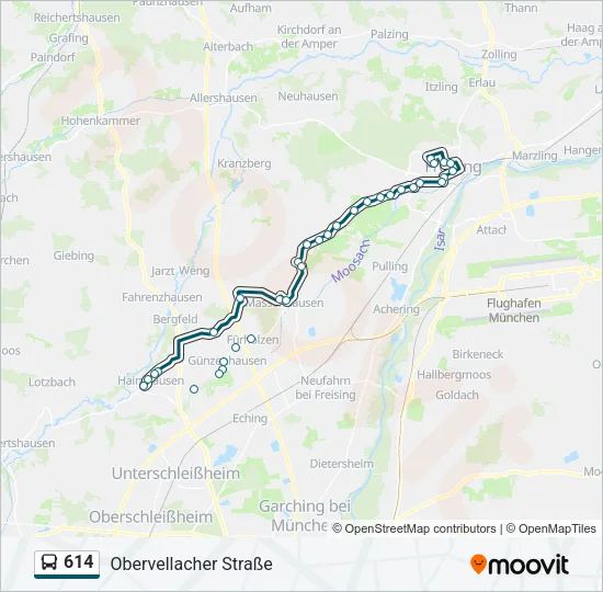 Автобус 614: карта маршрута