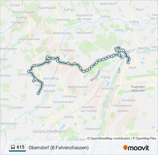 615 bus Line Map