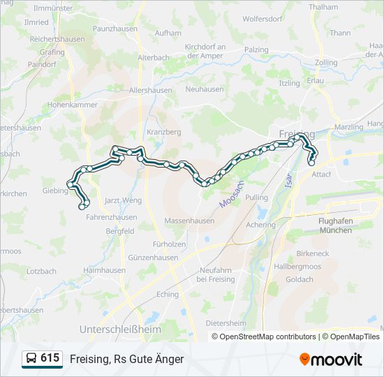 615 bus Line Map