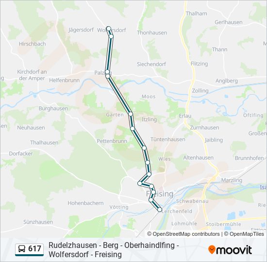 617 bus Line Map