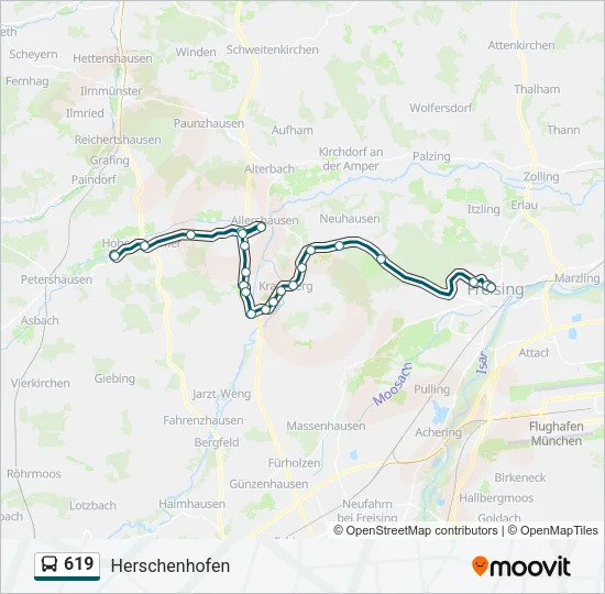 619 Bus Line Map