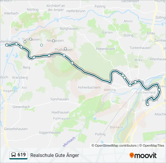 619 Bus Line Map